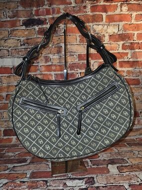 Dooney & Bourke Black Logo Crescent Shoulder Bag